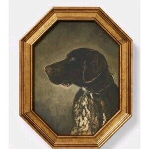 Threshold Studio McGee Pointer Dog Portrait Wall Art 8x10 Gold Frame Target NEW